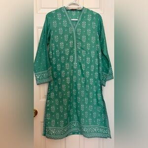 Bin Saeed printed cotton 3 piece kurta/kameez dupatta outfit size Small